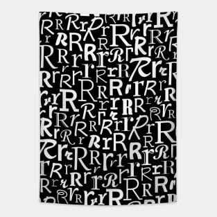 R - Typography (White) Tapestry