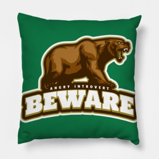 Angry Introvert Beware, Funny Anti Social Pillow