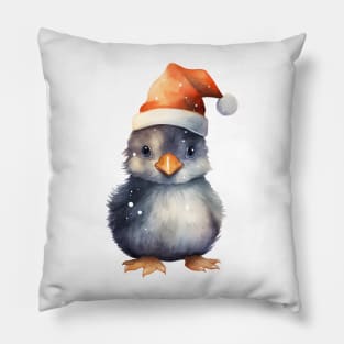 American Coot in Santa Hat Pillow