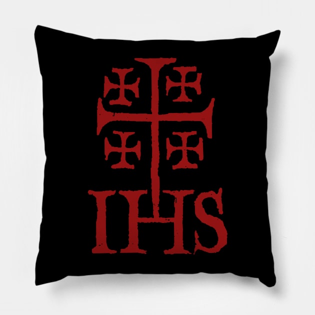 Jerusalem Cross IHS Pillow by Beltschazar