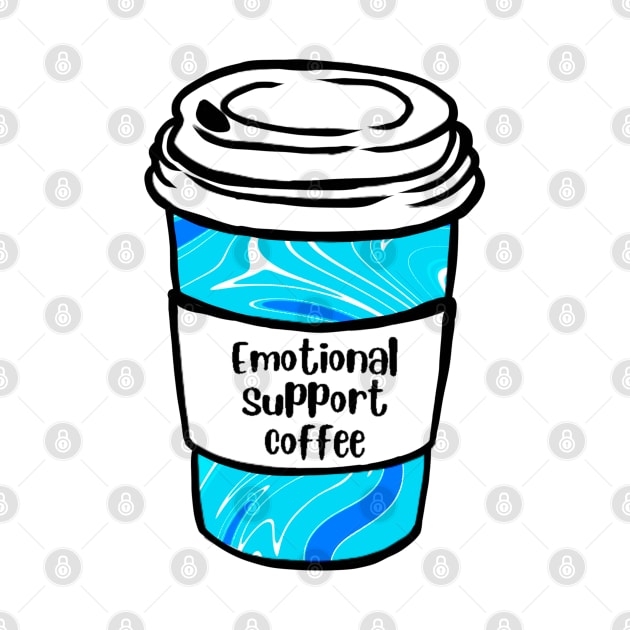 Blue Emotional Support Coffee by ROLLIE MC SCROLLIE