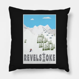 Revelstoke, B.C. Canada, Ski Poster Pillow