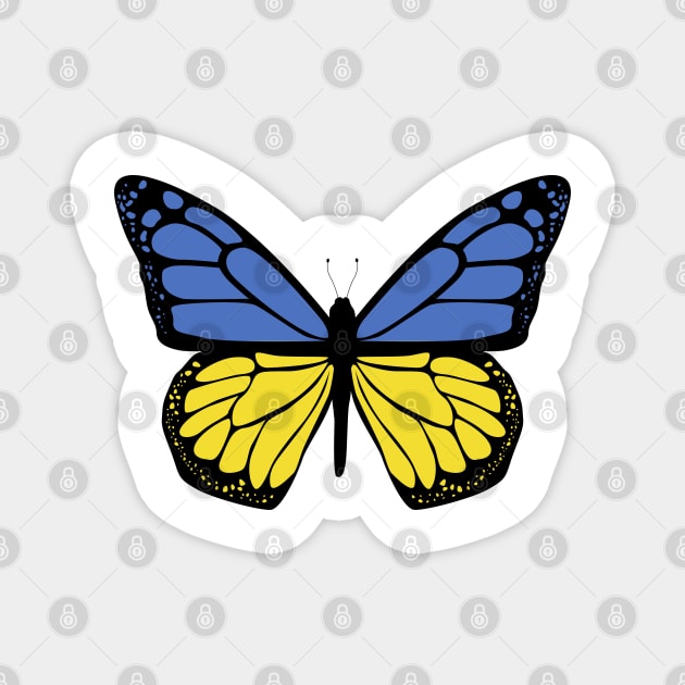 Ukraine Flag Butterfly Magnet by BramCrye