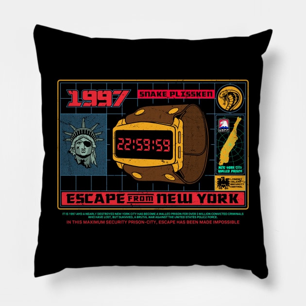 escape from new york 1997 Pillow by redwane