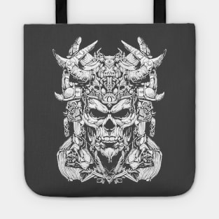 SKULL HEAD WARRIOR LINE ART - Dark Version Tote