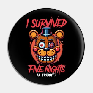 Five Nights at Freddy's I Survived Graphic Tee Pin