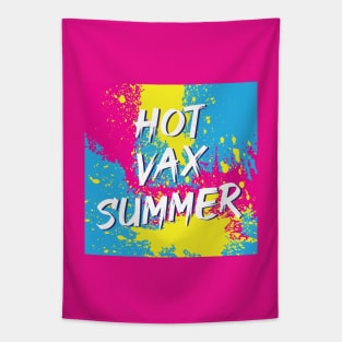 Hot Vax Summer Background Magenta Cyan Yellow Splatter Paint Tapestry