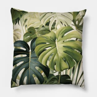 Bold Monstera Leaf Artwork Pillow