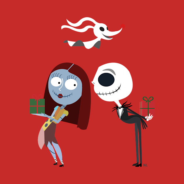 Jack and Sally Gift Exchange by drawingnikki