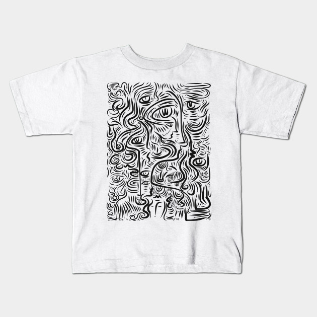 Black And White Graffiti Art Abstract Faces Black And White Art Kids T Shirt Teepublic
