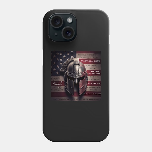 Spartan Helm Declaration of Independence Phone Case by Jades-Corner