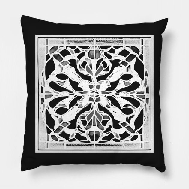 Abstract Symmetrical Lattice Print - Crimson Aesthetic Pillow by BubbleMench