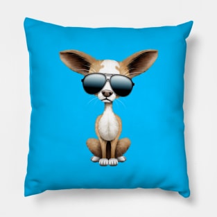 Cute Chihuahua Puppy Wearing Sunglasses Pillow