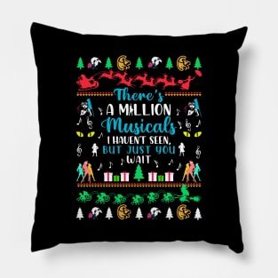 Broadway Theatre Ugly Christmas Pillow