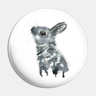 Watercolor Cute Fluffy Bunny Pin