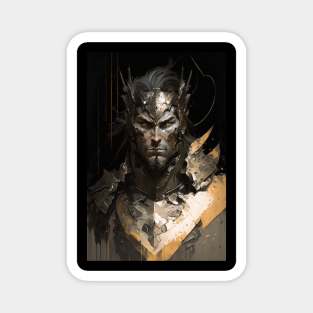 Warrior Portrait Fantasy Painting Dark Character Wild Spirit Epic Magnet