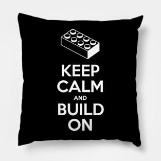 Keep Calm and Build On Lego Pillow