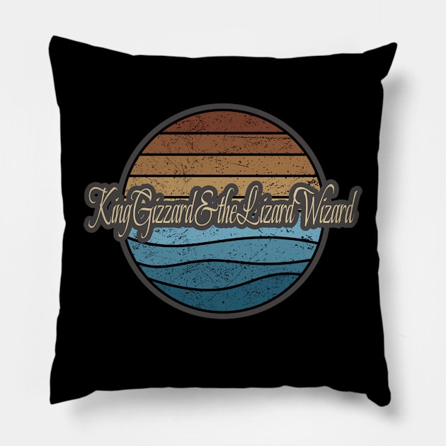 King Gizzard & the Lizard Wizard Retro Waves Pillow by North Tight Rope