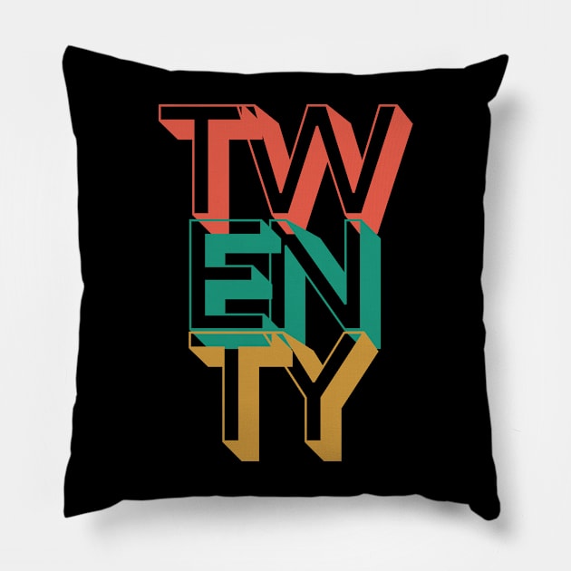 Retro Twenty Pillow by Rev Store