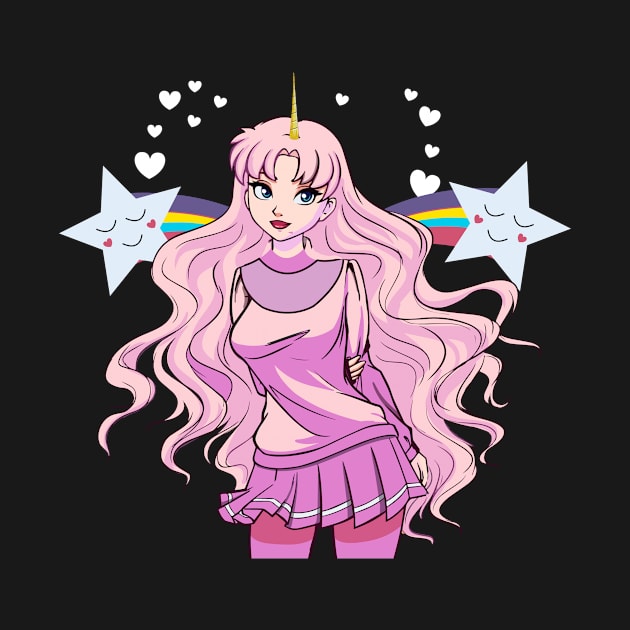 Anime Girl Unicorn by funkyteesfunny