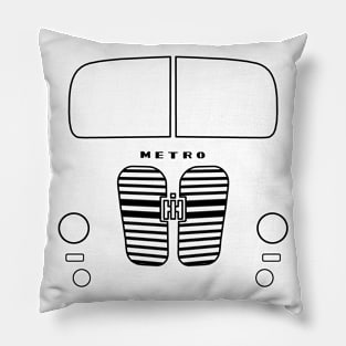 Vintage International Harvester Metro step van black outline graphic Pillow