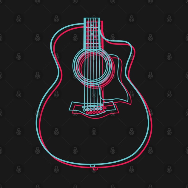 3D Auditorium Style Acoustic Guitar Body Outline by nightsworthy