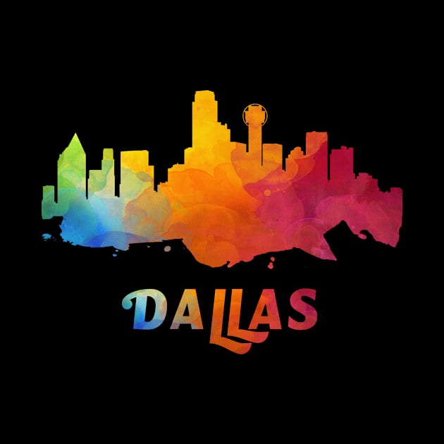 Dallas Skyline Watercolor Style by ThirdEyeAerial