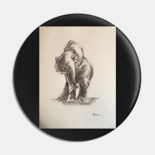 Little Elephant - ink wash painting Pin