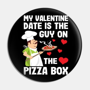 Funny Pizza Box Guy Anti Valentine´s Day Gift Pin