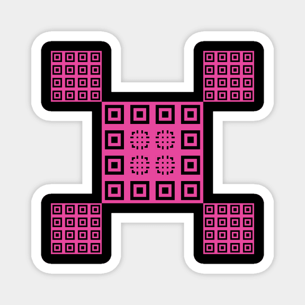 Hot Pink - Abstract Geometric Pattern Magnet by EWNDesigns