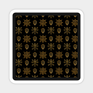 Gold Foil Spiritual Floral Geometric Pattern Magnet