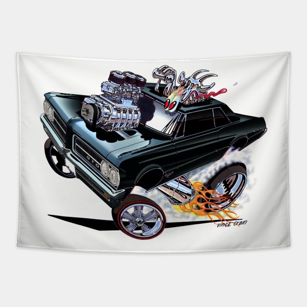 GOATINATOR 1964 GTO black Tapestry by vincecrain