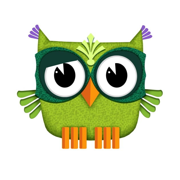 Cute Green Owl by BessoChicca