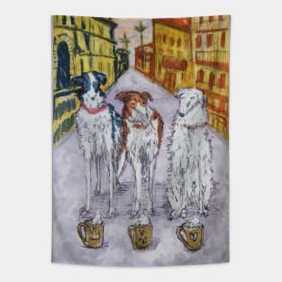Borzois' Urban Hot Chocolate Delight Tapestry