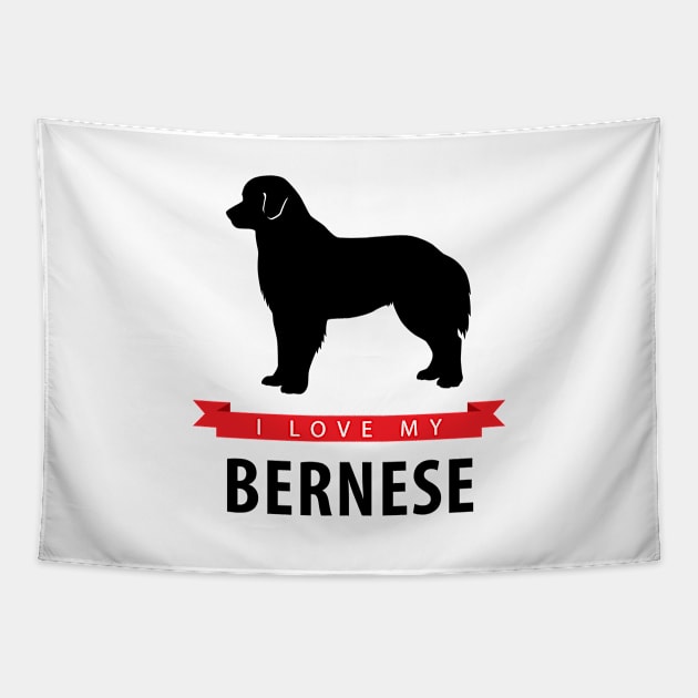 I Love My Bernese Mountain Dog Tapestry by millersye