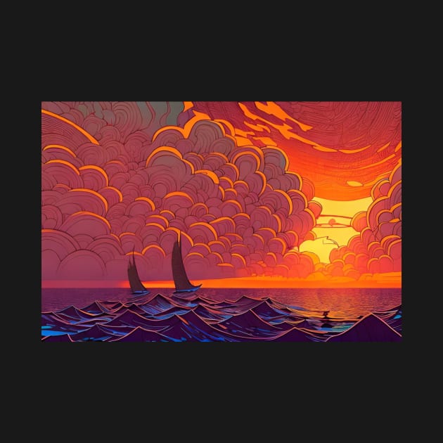 Sailing At Sunset by EsoteraArt