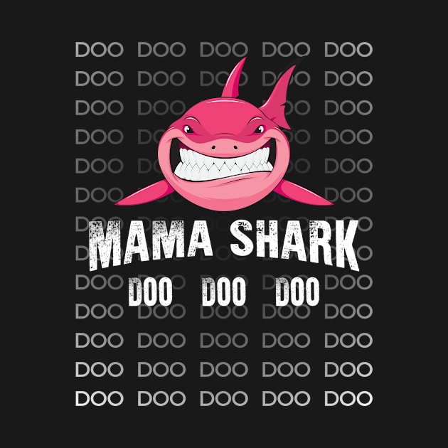 Mama Shark Shirt Doo Doo Matching Family Shark T-Shirt by Adamita