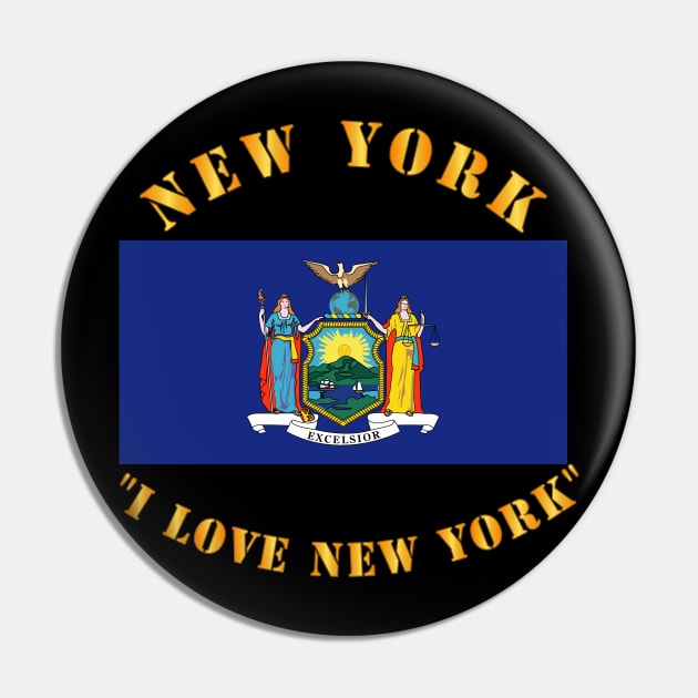 Flag - New York - I love New York Pin by twix123844