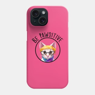 Stay Pawsitive Shirt, Be Pawsitive Shirt, Cat Positivity Shirt, Sarcastic Cat Shirt, cute paw t-shirt, Pawsitive Catitude, Funny Cat Lady Gift, Cat Mom Shirt Gift, Nerd Cat Shirt, Funny Nerdy Cat, Cute Nerd Cat Shirt, Cute Nerd Shirt, Cat Owner Gift Tee Phone Case