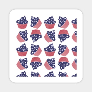 4 th of July cup cakes Pattern Magnet