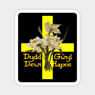St Davids Day Daffodils And Cross Magnet