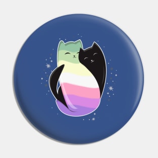 Genderfae Cat LGBT Pride Flag Pin