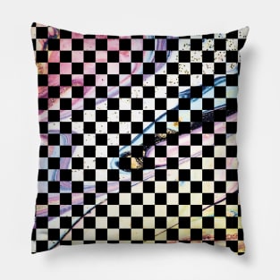 Checker Rainbow Marble Pillow