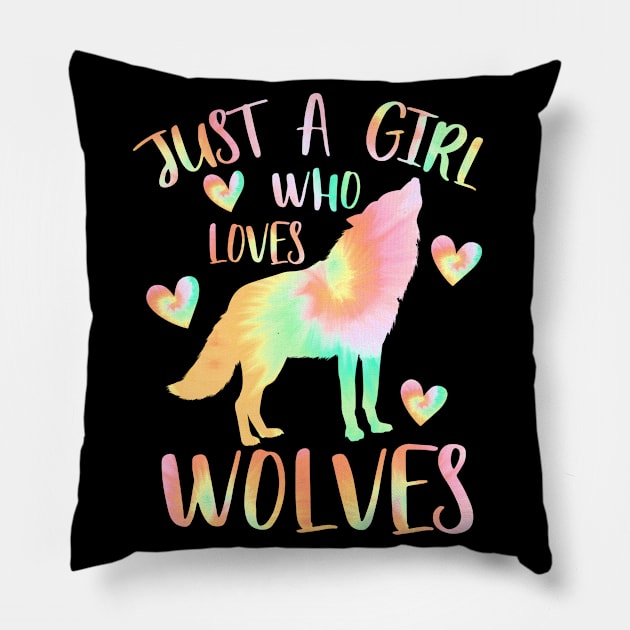 just a girl who loves wolves Pillow by PrettyPittieShop