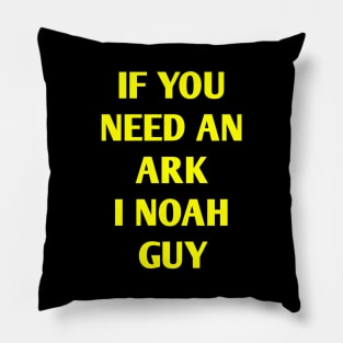 Funny Fishing Noah Ark Boat Christian Pun Text Pillow