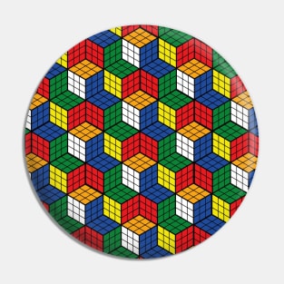 funky primary colors isometric cubes pattern Pin