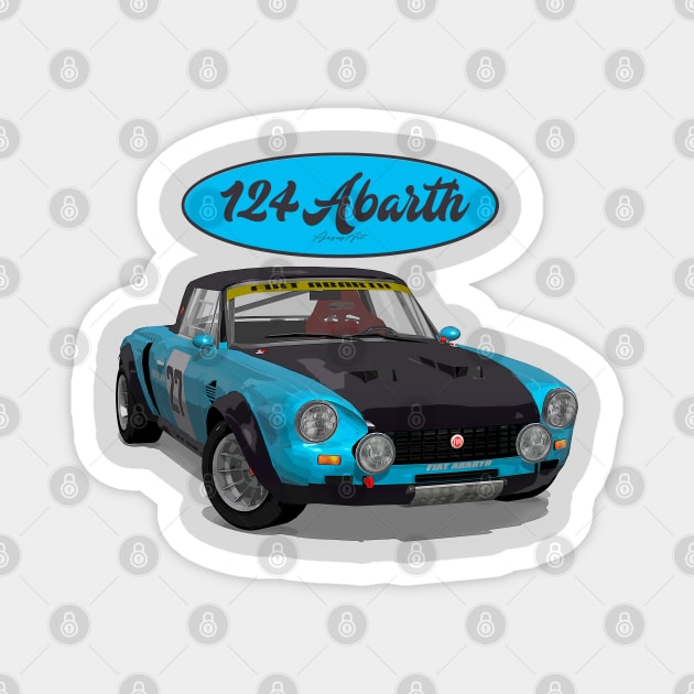 Abarth 124 27 Magnet by PjesusArt