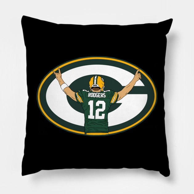 Aaron Rodgers Green Bay Packers Pillow by Oralepinz 