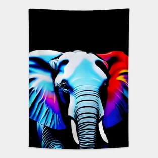 Colorful Elephant Digital Portrait (MD23Ar035c) Tapestry