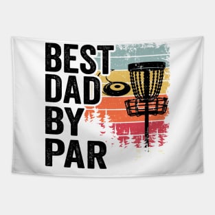 Funny Disc Golf Basket Vintage Best Dad By Par Tapestry